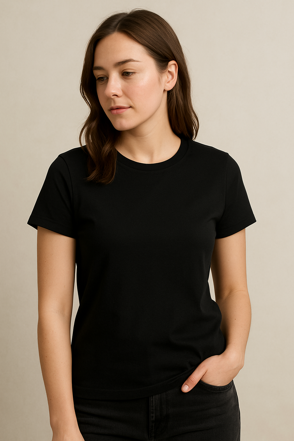 Iris Cotton T-Shirt (Black)