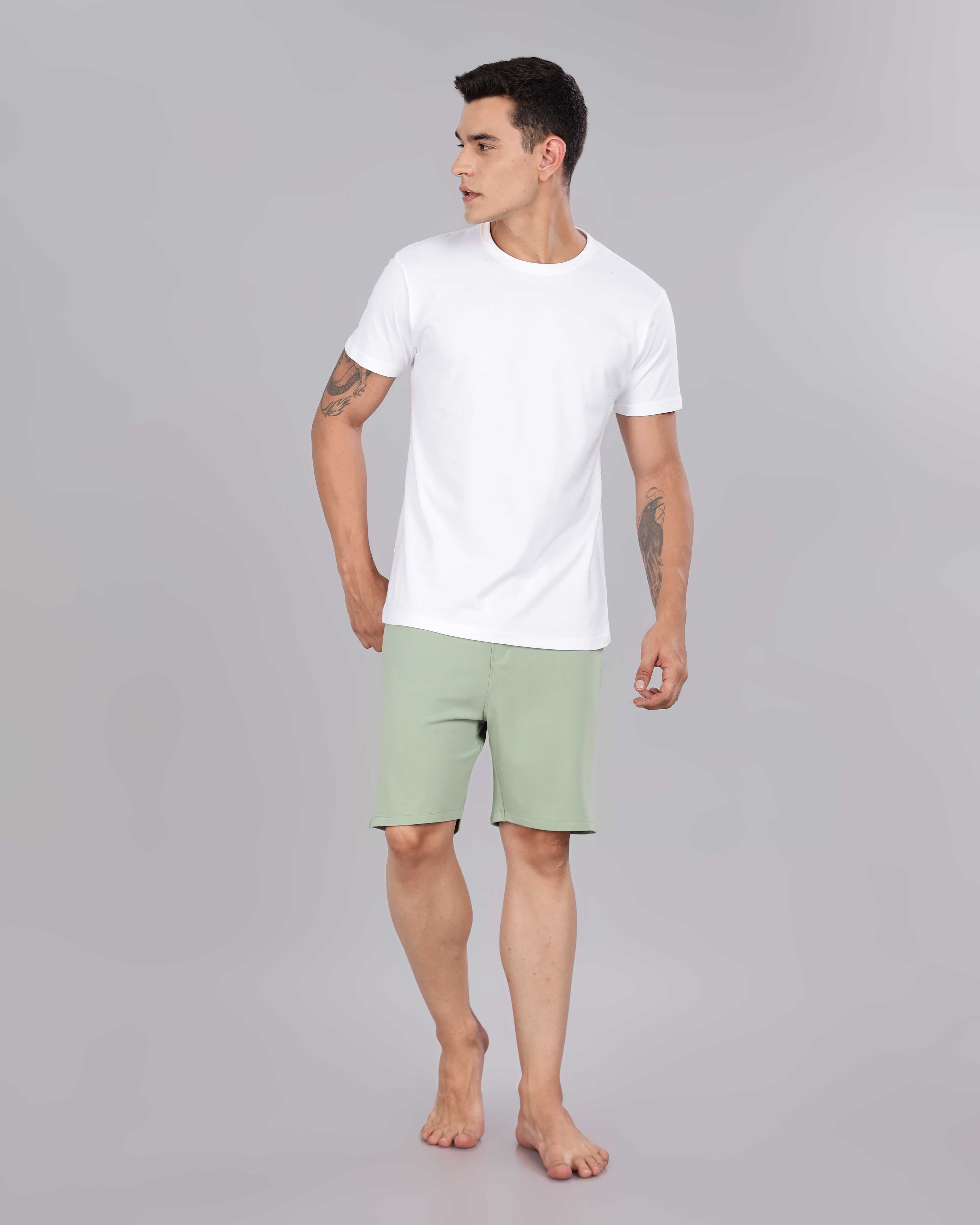 Cotton Tee & Bamboo Shorts  (Laurel Green)