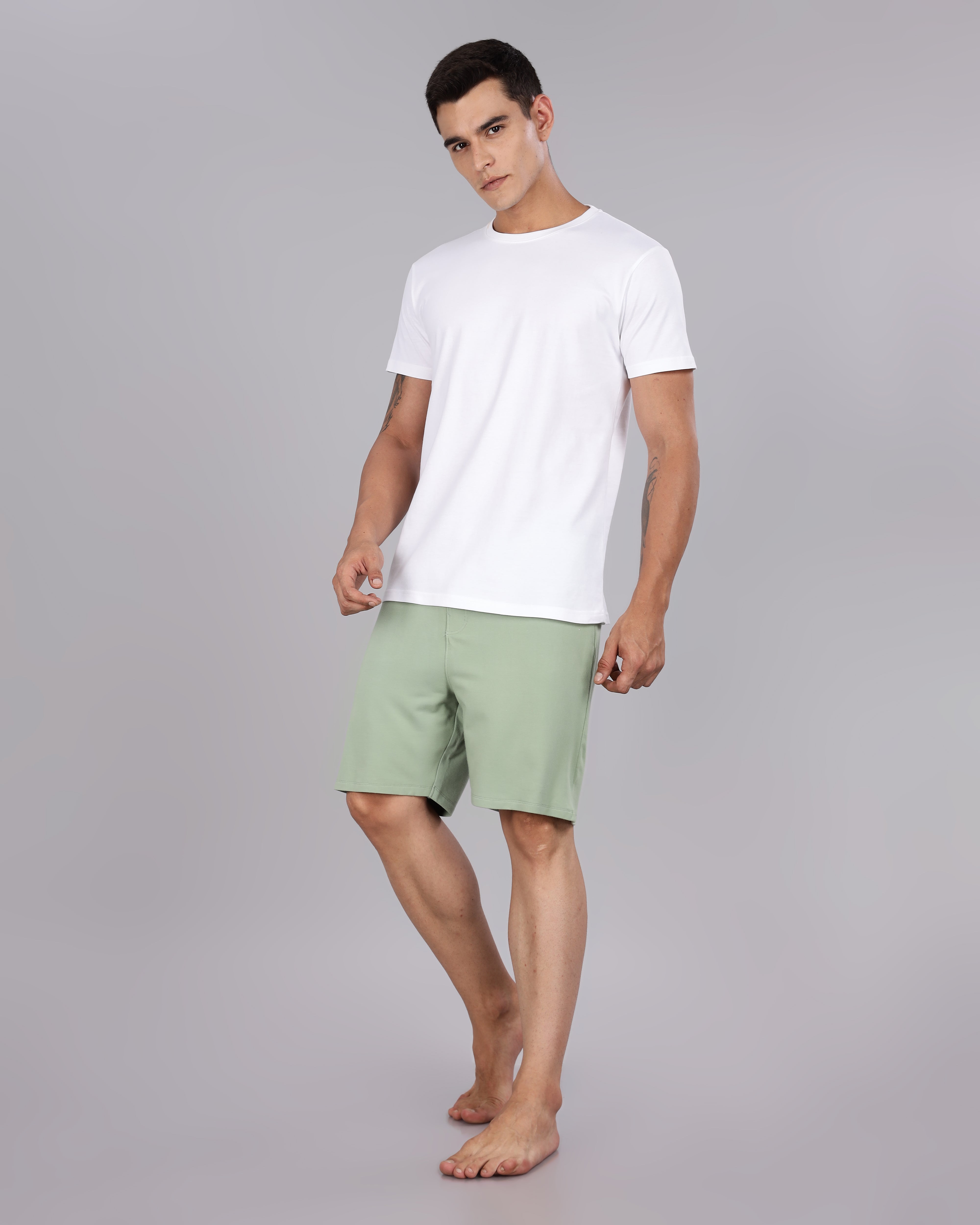 Cotton Tee & Bamboo Shorts  (Laurel Green)