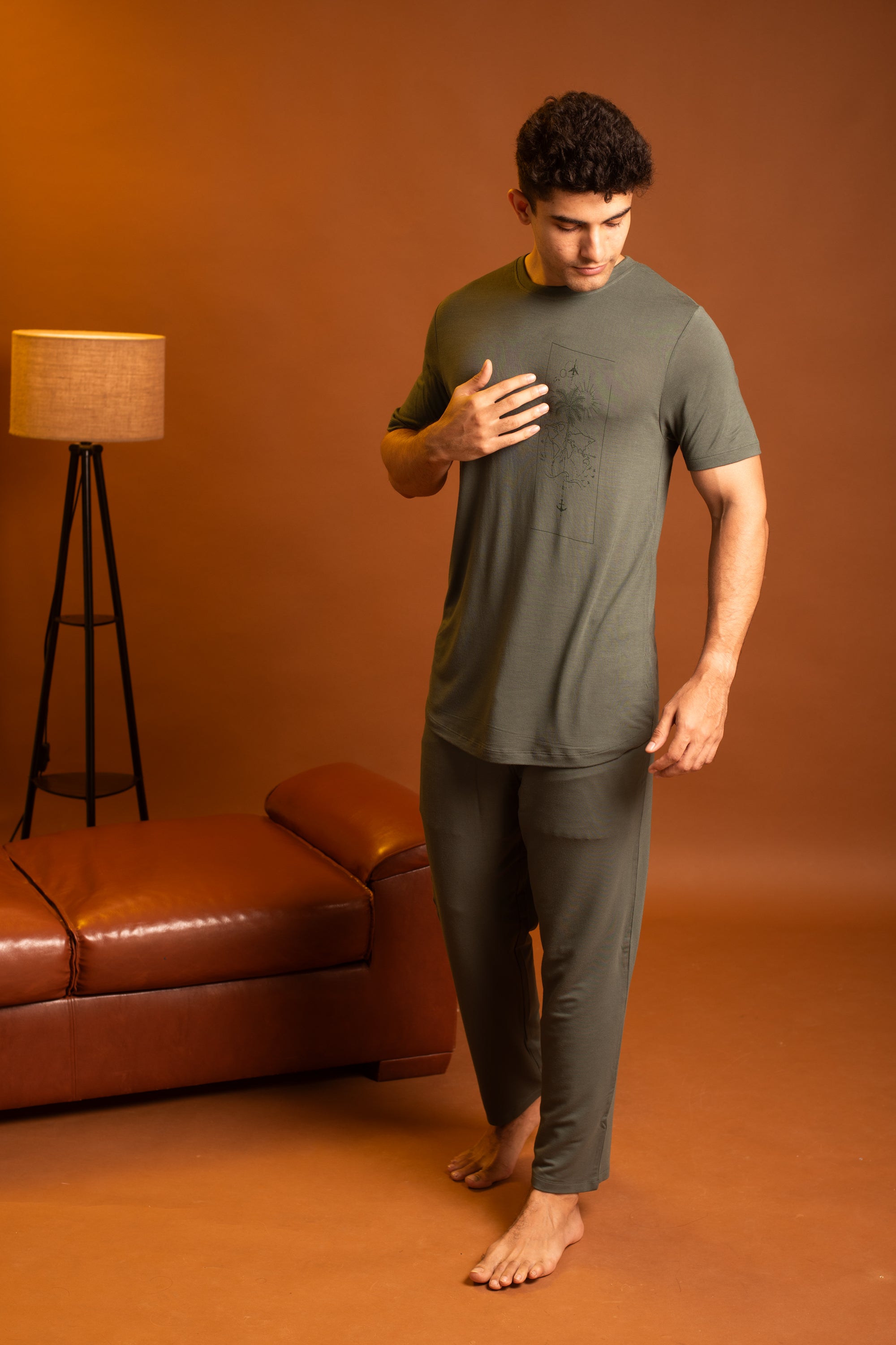 Cosmo T-Shirt + Pant  (Dark Green)