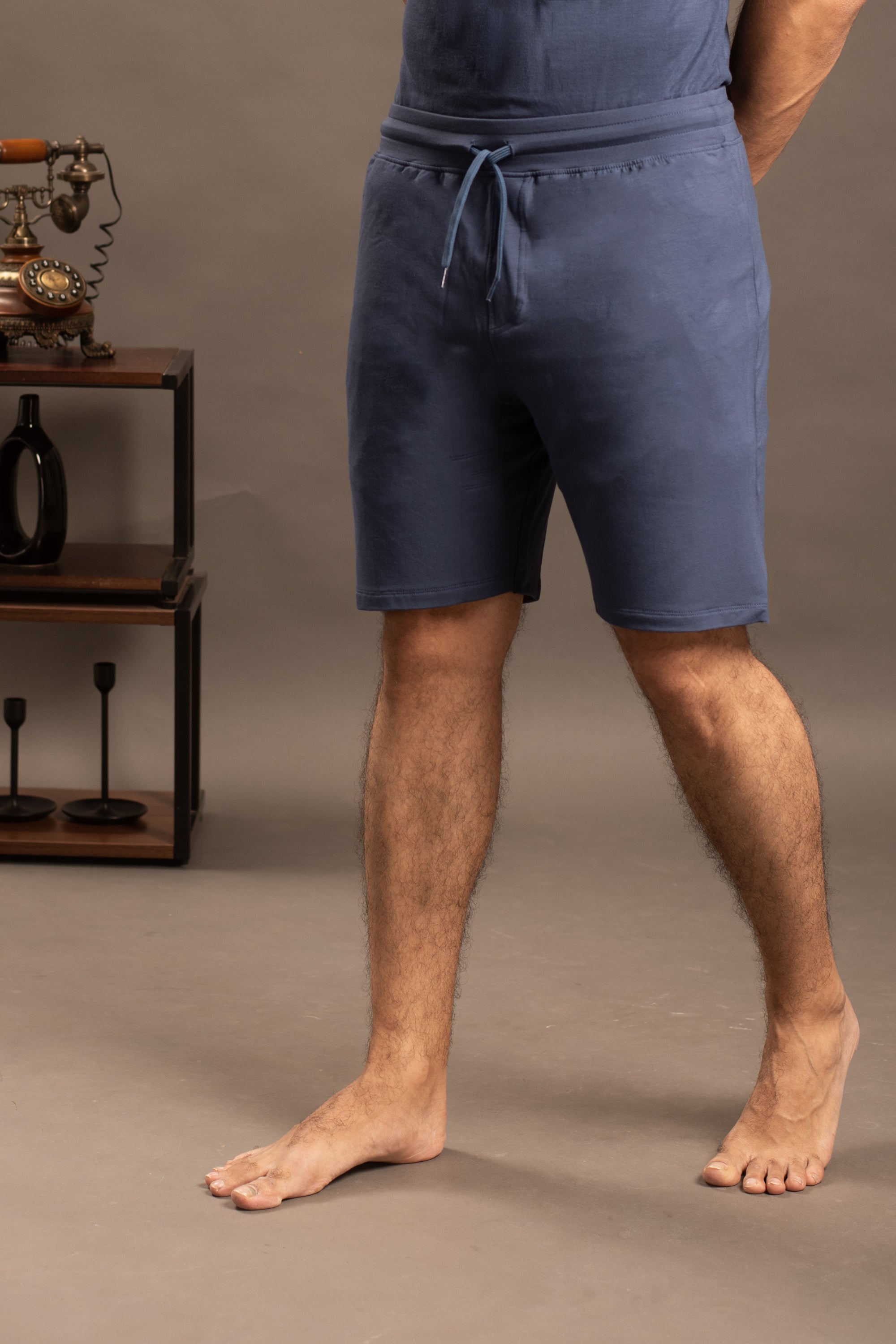 Hushy Bamboo Shorts  (Navy Blue)